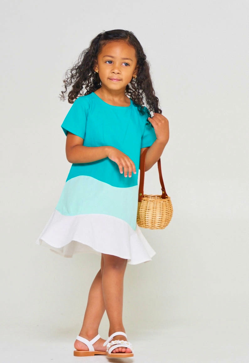 Ombré blue summer dress for girls 