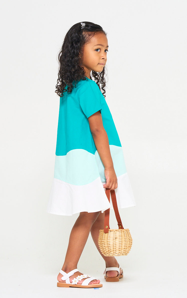 Ombré blue summer dress for girls 